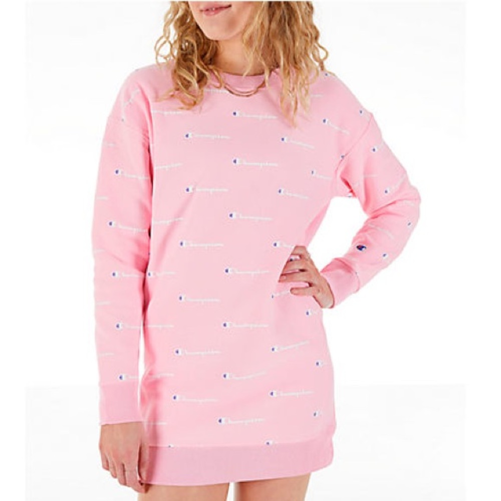 WOMEN'S CHAMPION LIFE REVERSE WEAVE ALL OVER PRINT CREWNECK DRESS